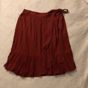 LOFT Red Flounce Skirt, Size 12